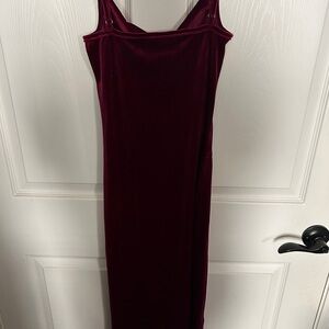 Elegant Burgundy Velvet Dress